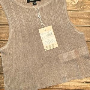 Misguided sheer metallic crop top size 8, new with tags